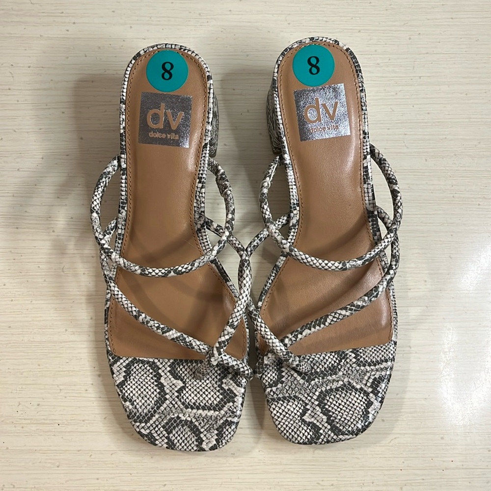 Dolce Vita sandal heels faux snake skin